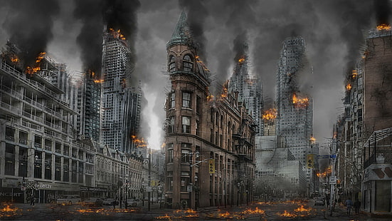förstörelse, armageddon, krig, katastrof, apokalyps, HD tapet HD wallpaper