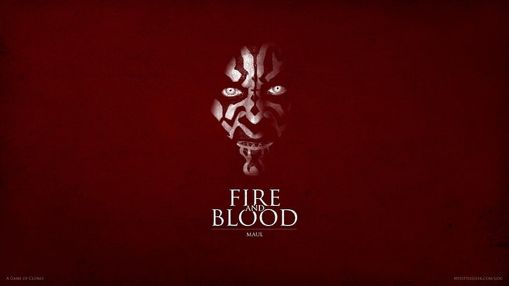 Logo Fire Blood, umorismo, Star Wars, Darth Maul, Sith, Sfondo HD