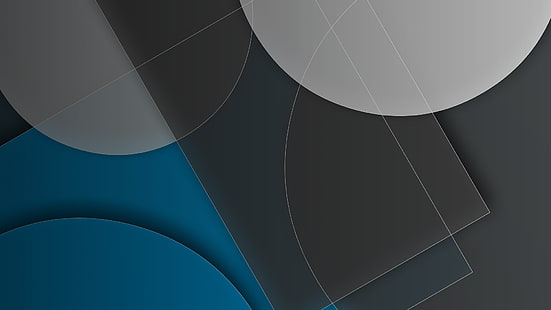 blu, bianco, grigio, cerchio, geometria, Sfondo HD HD wallpaper