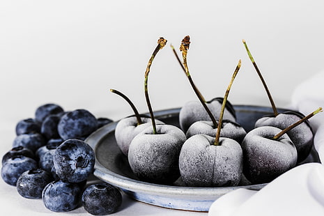putih, berry, ceri, buah, makanan, blueberry, Wallpaper HD HD wallpaper