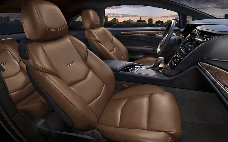 2014 Cadillac ELR Auto HD Desktop Wallpaper 05, brown leather car seat cover, HD wallpaper