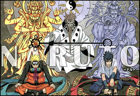 Naruto dan sasuke, Sage of Six Paths, Uzumaki Naruto, sketsa manga, karya seni, Naruto Shippuuden, Masashi Kishimoto, Wallpaper HD HD wallpaper
