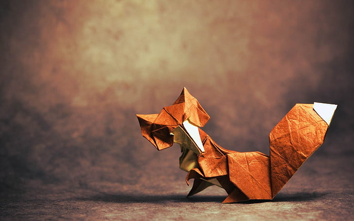 Arte origami, volpe, origami, arte, volpe, Sfondo HD
