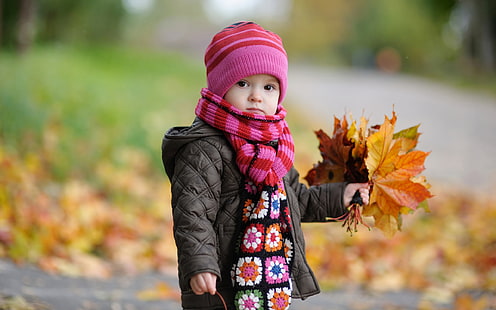 Lindo bebé en otoño, lindo, bebé, otoño, Fondo de pantalla HD HD wallpaper