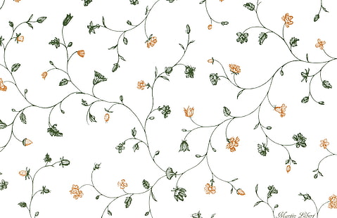 gelb und grün Blütenblatt Blumen Wallpaper, Blumen, Komfort, Muster, Textur, weißer Hintergrund, Risunok, HD-Hintergrundbild HD wallpaper