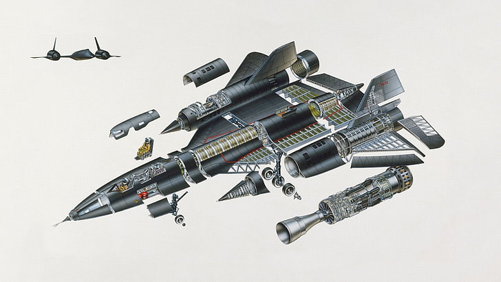 Pesawat Militer, Lockheed SR-71 Blackbird, Wallpaper HD