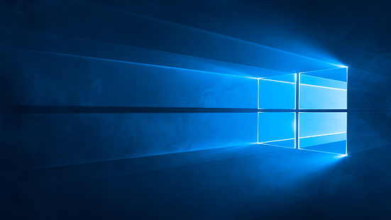 Windows 10, bleu, rayons, logo Windows 10, Windows 10, bleu, rayons, Fond d'écran HD HD wallpaper