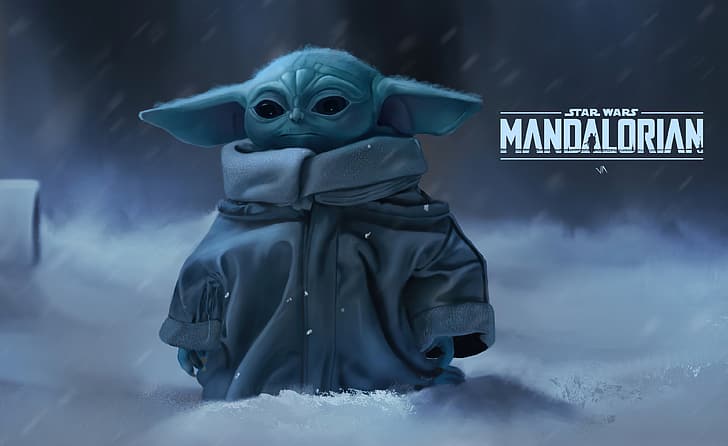 Baby Yoda, Mandalorianer Yoda, Der Mandalorianer, Star Wars, 4K, Grogu, HD-Hintergrundbild