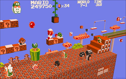 Aplicación de juego Super Mario, Nintendo, Super Mario, videojuegos, juegos retro, Fondo de pantalla HD HD wallpaper