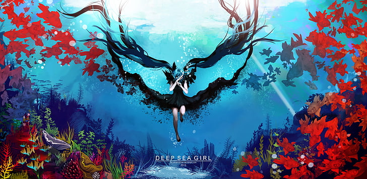 Deep Sea Girl wallpaper, Anime, Vocaloid, Hatsune Miku, HD wallpaper