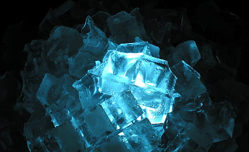 Ледени кубчета, прозрачен геоде, елементи, вода, кубчета лед, HD тапет HD wallpaper