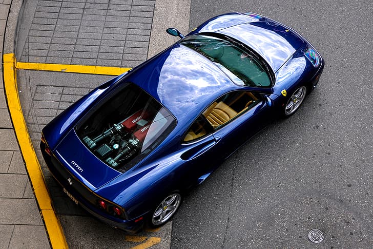 road, blue, top, Ferrari, 360, Modena, HD wallpaper