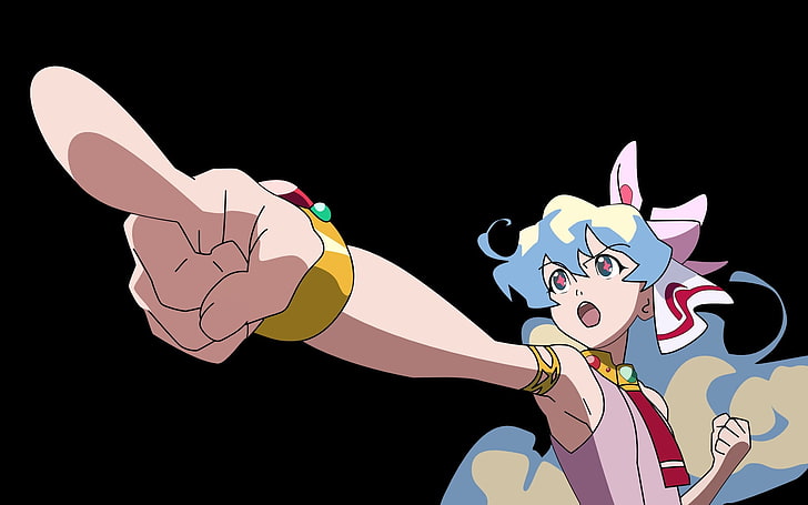 weißhaarige weibliche Anime-Figur, Anime, Mädchen, Finger, Geste, Schrei, HD-Hintergrundbild
