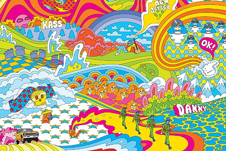 Künstlerisch, Psychedelisch, Bunt, Farben, Hippie, Trippy, HD-Hintergrundbild HD wallpaper