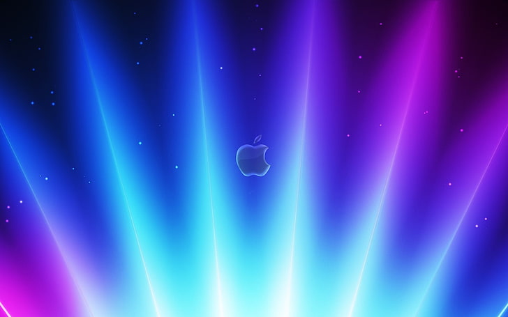 Tempête app, pomme, mac, chatoyant, lilas, bleu, Fond d'écran HD