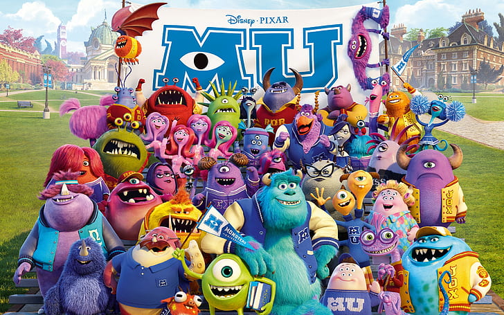 Disney movie, Monsters University, Disney, Movie, Monsters, University, HD wallpaper