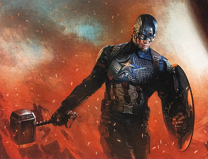 Die Rächer, Avengers EndGame, Captain America, Mjölnir, Steve Rogers, HD-Hintergrundbild