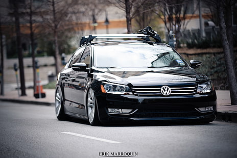 รถเก๋ง Volkswagen Jetta สีดำ, รถยนต์, ถนน, Volkswagen, 2013, Passat, วอลล์เปเปอร์ HD HD wallpaper
