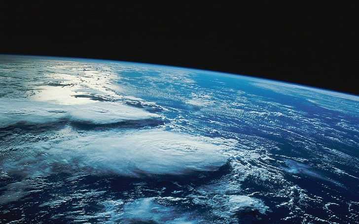 planet bumi, ruang, planet, Bumi, atmosfer, awan, Wallpaper HD