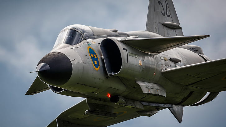 Jet Fighters, Saab 37 Viggen, Aircraft, Jet Fighter, Warplane, HD wallpaper
