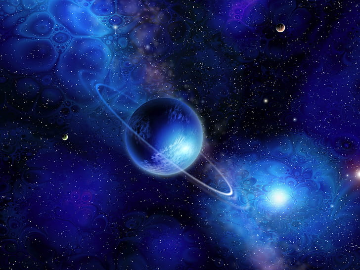 Синяя вселенная, картинка урана, синяя, вселенная, HD обои