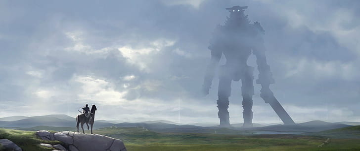 video games, Shadow of the Colossus, ultra-wide, HD wallpaper