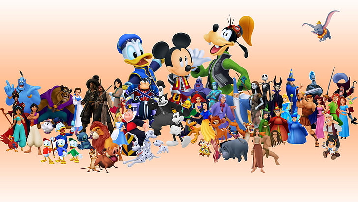 Ilustrasi karakter Disney, film, Disney, Donald Duck, Mickey Mouse, Gufi, Kingdom Hearts, Wallpaper HD