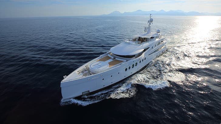 yacht, nave, barca, lusso, mare, Sfondo HD