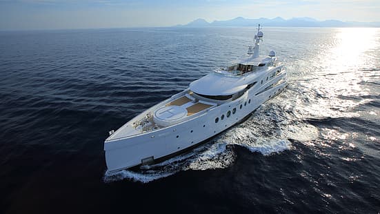  yacht, ship, boat, luxury, sea, HD wallpaper HD wallpaper