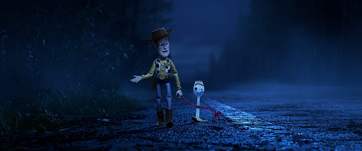 Film, Toy Story 4, Forky (Toy Story), Woody (Toy Story), HD tapet