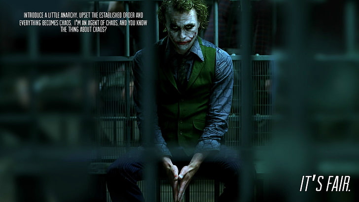 Le Joker, Joker, Heath Ledger, Le Chevalier noir, films, texte, Batman, citation, Fond d'écran HD