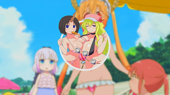 anime, anime girls, Kobayashi-san-Chi-no-Maid-Drache, Elma Jouii (Kobayashi-San-Chi-no-Maid-Drache), Lucoa (Kobayashi-san-Chi-no-Maid-Drache), HD-Hintergrundbild HD wallpaper