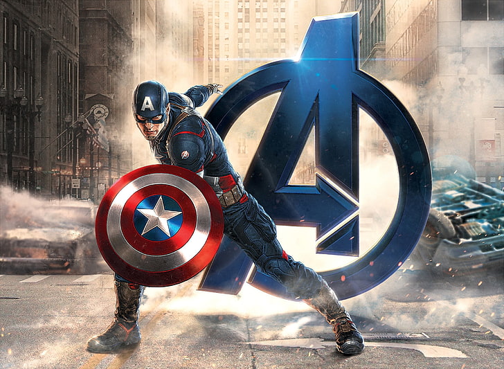 Капитан Америка тапет, Отмъстители: Ерата на Ултрон, Капитан Америка, супергерой, Отмъстителите, HD тапет