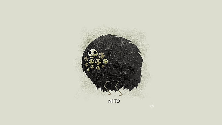 Nitoの壁紙、アートワーク、ダークソウル、Nito、頭蓋骨、シンプルな背景、デジタルアート、ビデオゲーム、 HDデスクトップの壁紙