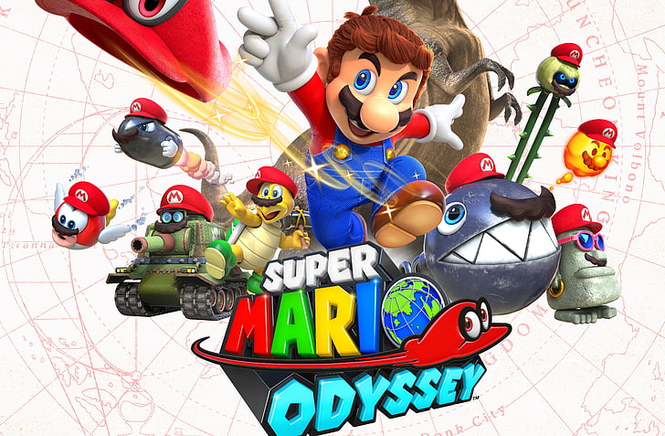 Super Mario Odyssey, 5K, плакат, E3 2017, HD тапет