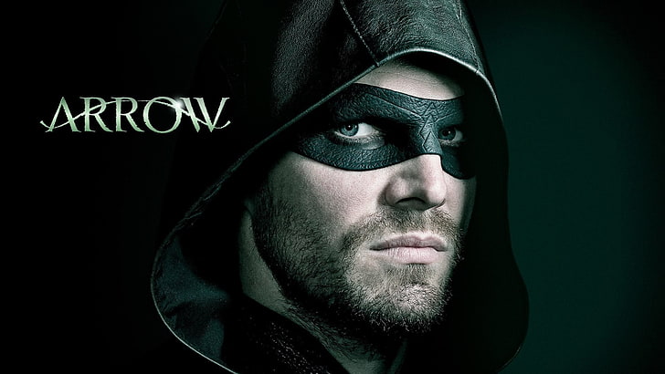 Arrow (TV Series 2012– ), green, tv series, face, man, Stephen Amell, mask, actor, arrow, HD wallpaper