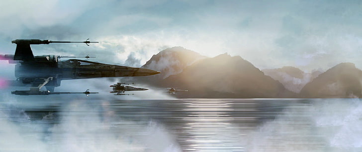 schwarze Flugzeugtapete, X-Wing, Star Wars, HD-Hintergrundbild