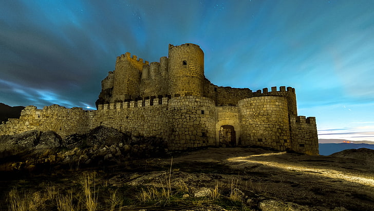 castle, ruin, sky, HD wallpaper