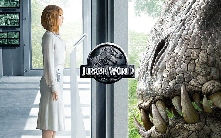 Dunia Jurassic, film, dinosaurus, Bryce Dallas Howard, Wallpaper HD