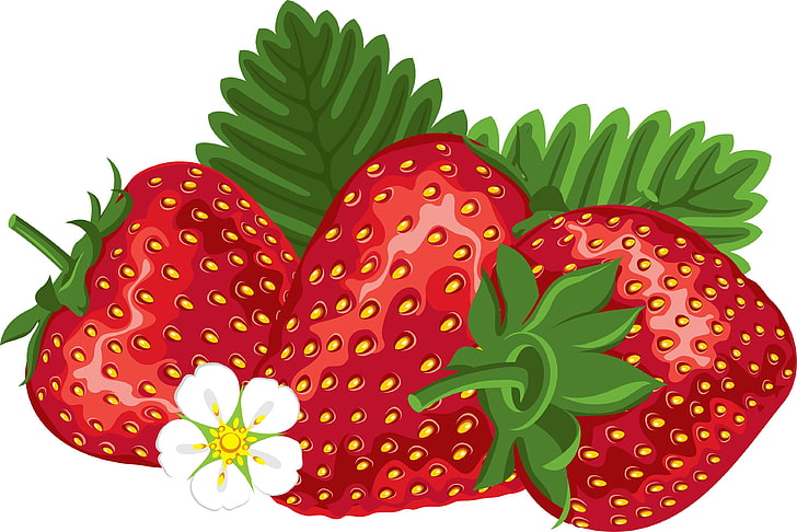strawberry cartoon image, HD wallpaper