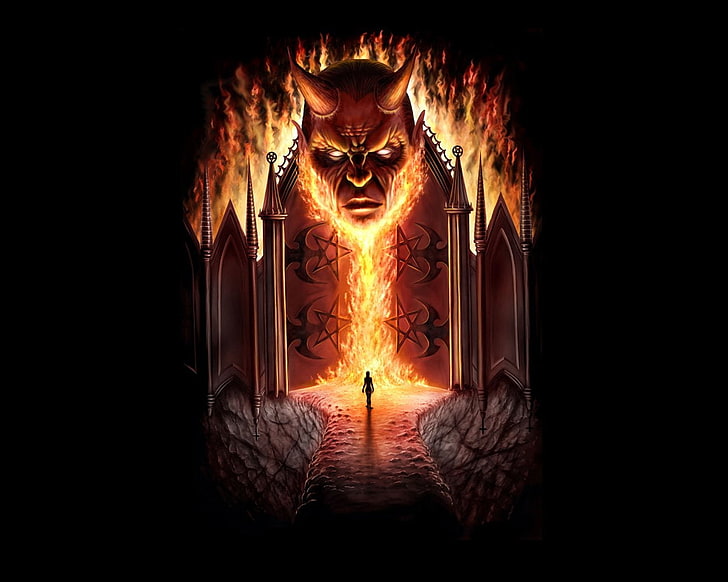 Tor der Hölle Illustration, dunkel, Dämon, HD-Hintergrundbild