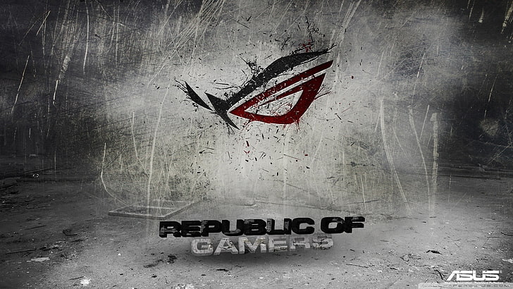 Logo Republic of Gamers, Republic of Gamers, ASUS, Tapety HD