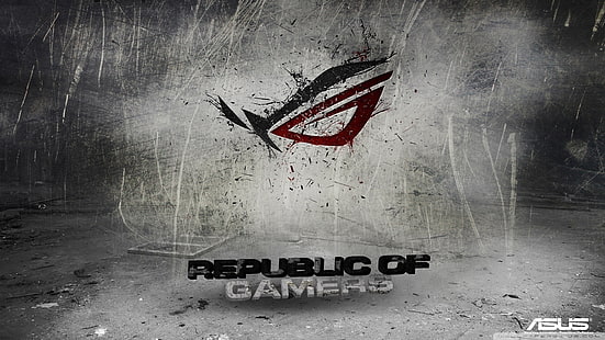 Logotipo da Republic of Gamers, Republic of Gamers, ASUS, HD papel de parede HD wallpaper