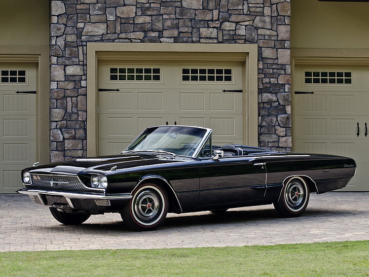 1966, cars, classic, convertible, ford, thunderbird, HD wallpaper
