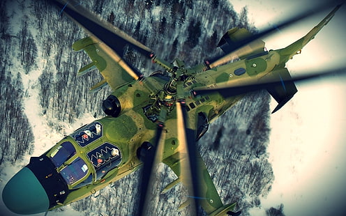 Kamov Ka 52 Alligator Helikopter, helikopter, kamov, aligator, wojsko, Tapety HD HD wallpaper