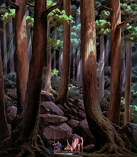 Студио Ghibli, аниме, принцеса Мононоке, HD тапет HD wallpaper