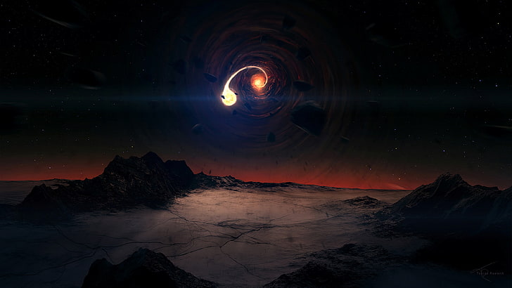 zdjęcie meteorytu, tuneli czasoprzestrzennych, planety, Tapety HD