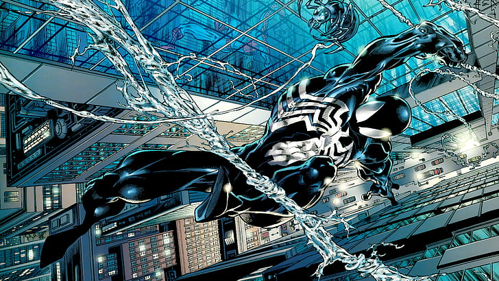 Örümcek Adam Venom HD, zehirli çizgi roman posteri, çizgi film / çizgi roman, erkek, örümcek, zehir, HD masaüstü duvar kağıdı