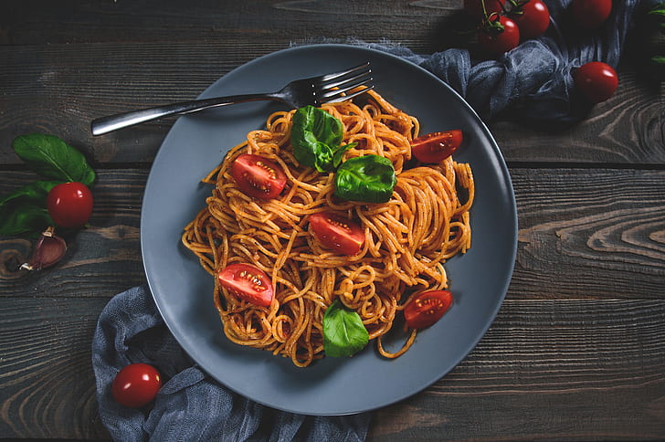 Food, Pasta, Meal, Still Life, Tomato, HD wallpaper