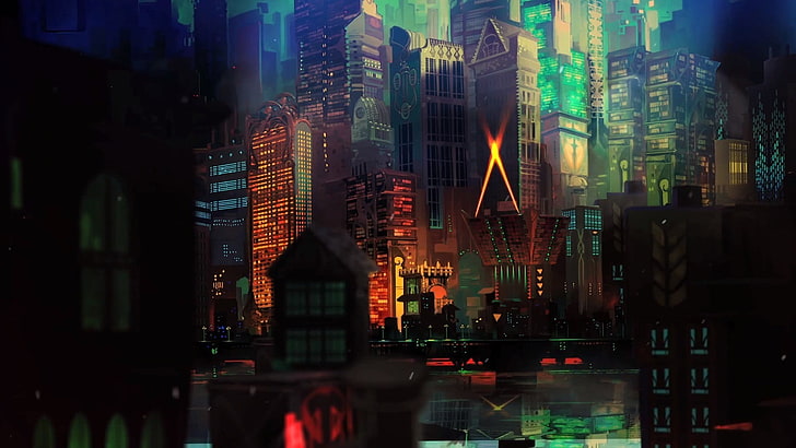 Supergiant Games, Transistor, city, Tapety HD
